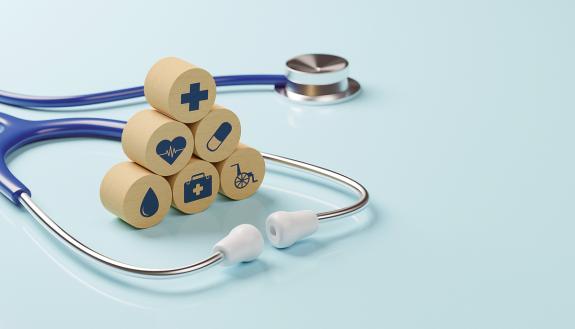 Stethoscope and blocks