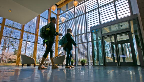 Students walk in the Student Wellness Center.