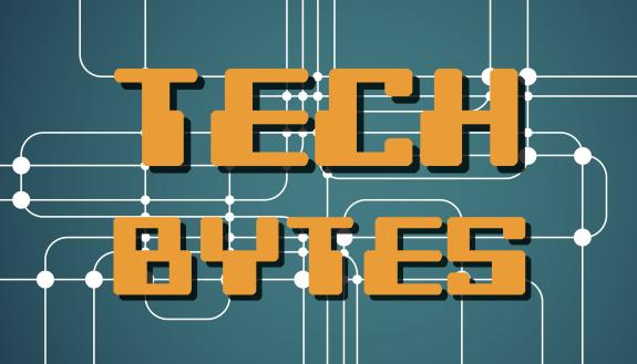 Tech Bytes logo against green backdrop