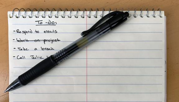 End each day with the same task, like updating your to-do list. Photo by Jonathan Black.