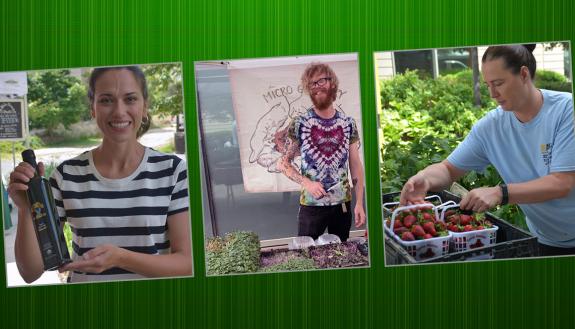 (Left to right) Sophia Papadeas with Karmiri Olive Oil, Rick Miller with The Microgreenery and Shannon Cole with Lyon Farms. Photos by Jonathan Black.