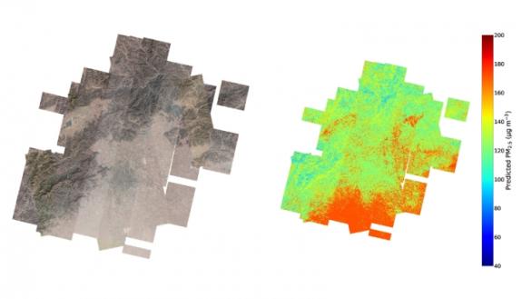 Beijing air pollution, captured by satellite