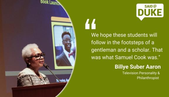 Billye Suber Aaron: We hope these young people will follow in the footsteps of a gentlemen and a scholar.