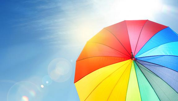 An umbrella in the sun.