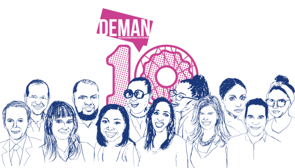 Line drawings of alumni attending DEMAN weekend