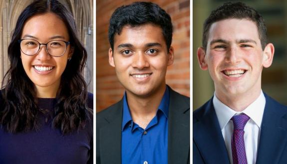 2022 Goldwater Scholars: Ella Gunady, Aditya Paul, and Tanner Zachem