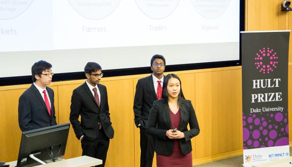 mPower presents its winning concept to ease food supply issues in India. Photo by Katherine Black