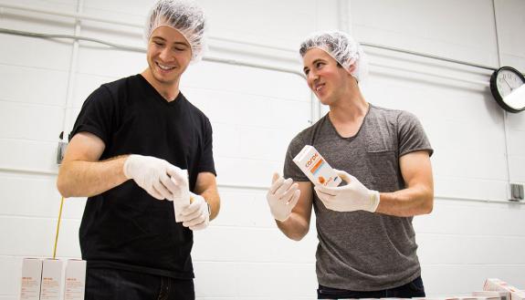Kasper Kubica and David Spratte at the Carpe Lotion production facility.