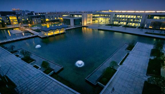 The Duke Kunshan University campus at evening