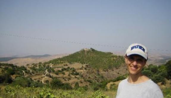 Duke Professor Carla Antonaccio at Morgantina, the ancient Sicilian dig site.