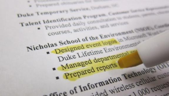 The Professional Development Institute (PDI) offers tips for revamping a resume, such as checking to ensure you have included applicable key words from the job description. Photo by Marsha A. Green.
