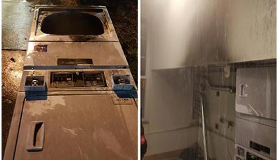 The fire in Randolph Residence Hall early Monday morning was limited to a dryer on the first floor of the building. 