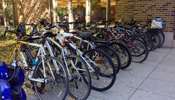 Duke Police have placed "bait" bikes with GPS trackers on campus in order to deter property theft. Photo by Bryan Roth.