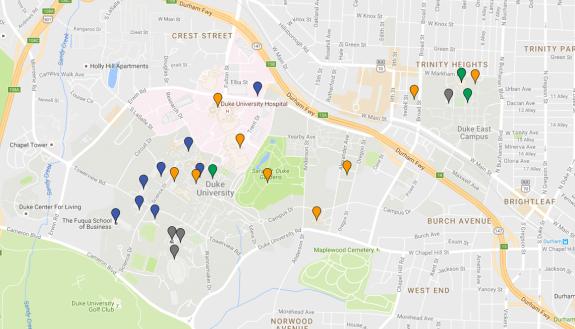 There are about two dozen lost and found locations spread across Duke's campuses.