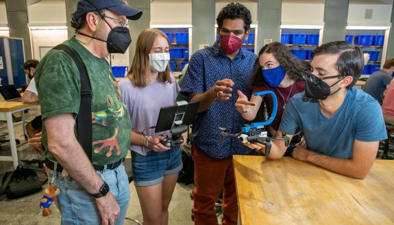 Students in Professor Martin Brooke’s Ocean Engineering course work to identify hundreds of rainforest species, as part of the XPRIZE Rainforest competition, and example of the type of hands-on collaborative learning promoted in the Strategy Team 2030 rep