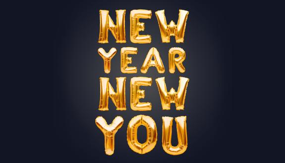 Gold letters on a black background