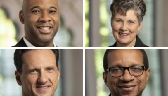 New Divinity faculty: Patrick Smith, Jan Holton, David Goatley and Christopher Beeley