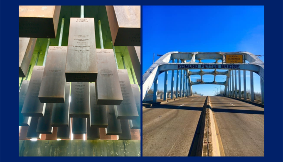 The National Memorial for Peace and Justice in Montgomery and Pettus Bridge in Selma.