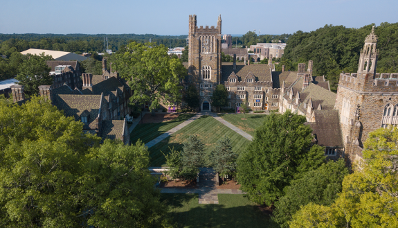 Aerial photograph of Clocktower residential quad