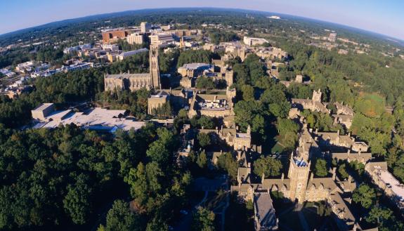 A bird's eye view of Duke University's West Campus