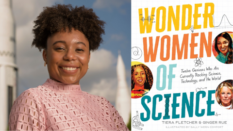 MEM student Tiera Fletcher (left) has come out with a new book about women breaking barriers in STEM (right)