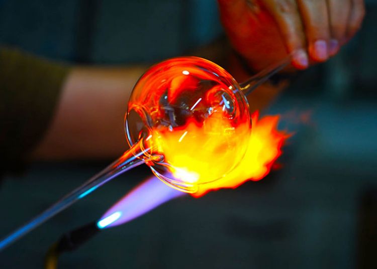glass over a fire