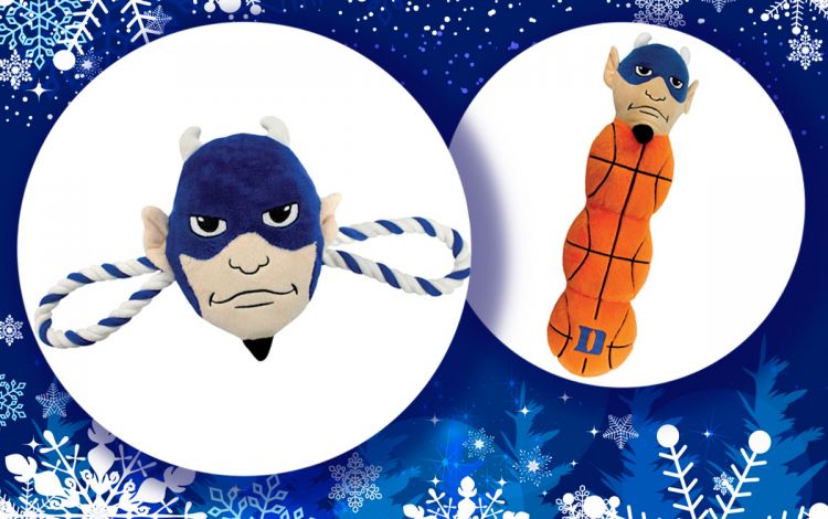 The four-legged Duke fans in your life will have fun with these chew toys. Images courtesy of Duke University Stores.