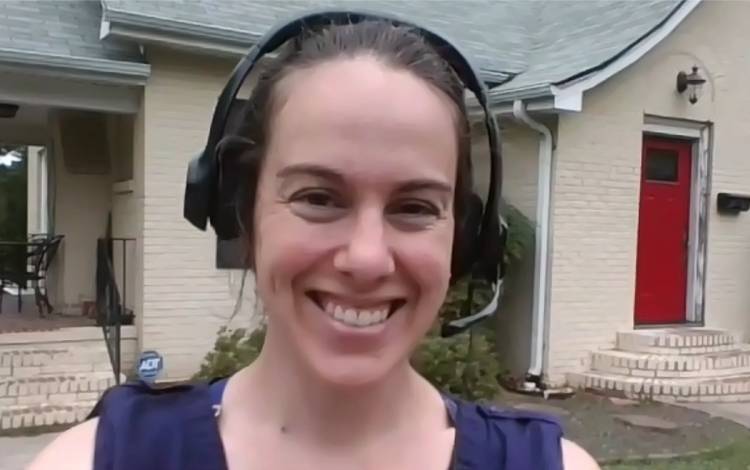 Jo Supernaw shows off her home during a virtual house tour with Duke Alumni colleagues. Photo courtesy of Jo Supernaw.