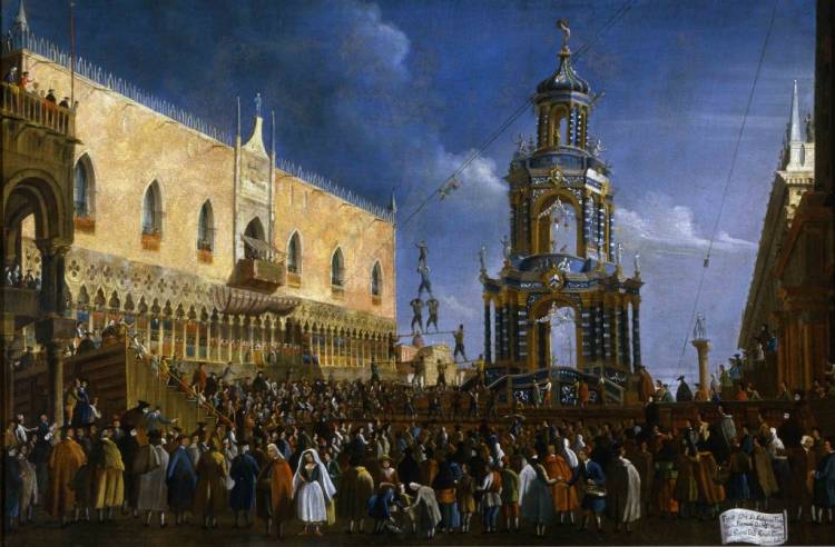 A painting of the Bella Maundy Thursday carnival.