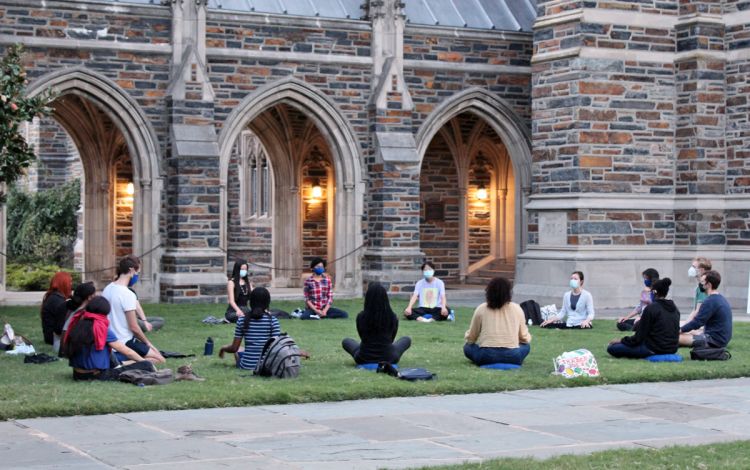 The Buddhist Meditation Community at Duke offers in-person programs for students and a virtual option for the wider Duke community. Photo by Abigail Bromberger.