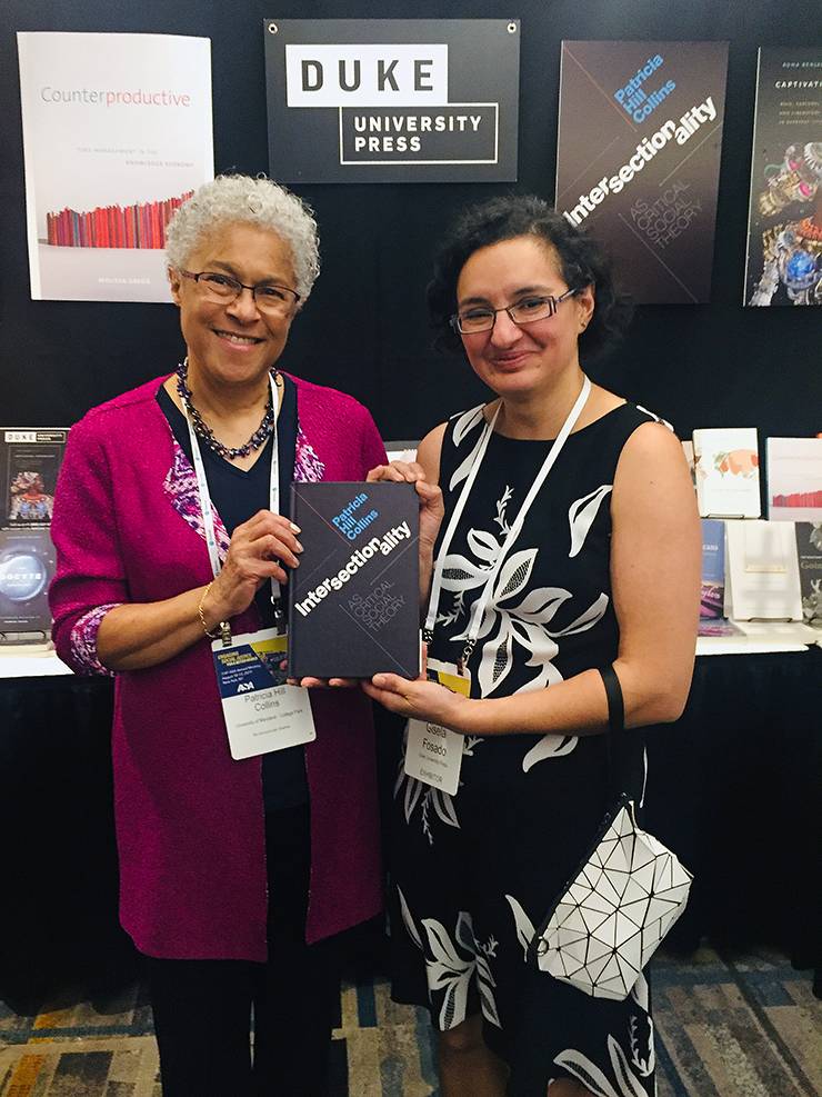 Author Patricia Hill, left, and Gisela Fosado, right, at last year's American Sociological Association conference.