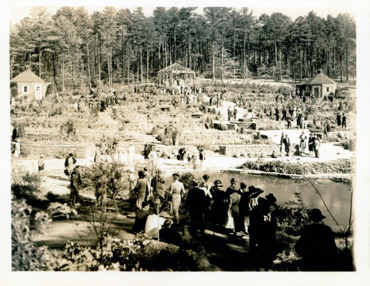 Frederic P. Hanes helped orchestrate the establishment of Sarah P. Duke Gardens, which was dedicated in April 1939. Photo courtesy of Duke University Archives.
