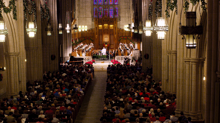 Community members filled Duke Chapel to participate in the service. At the end, the audience gave the performers a long and loud ovation.