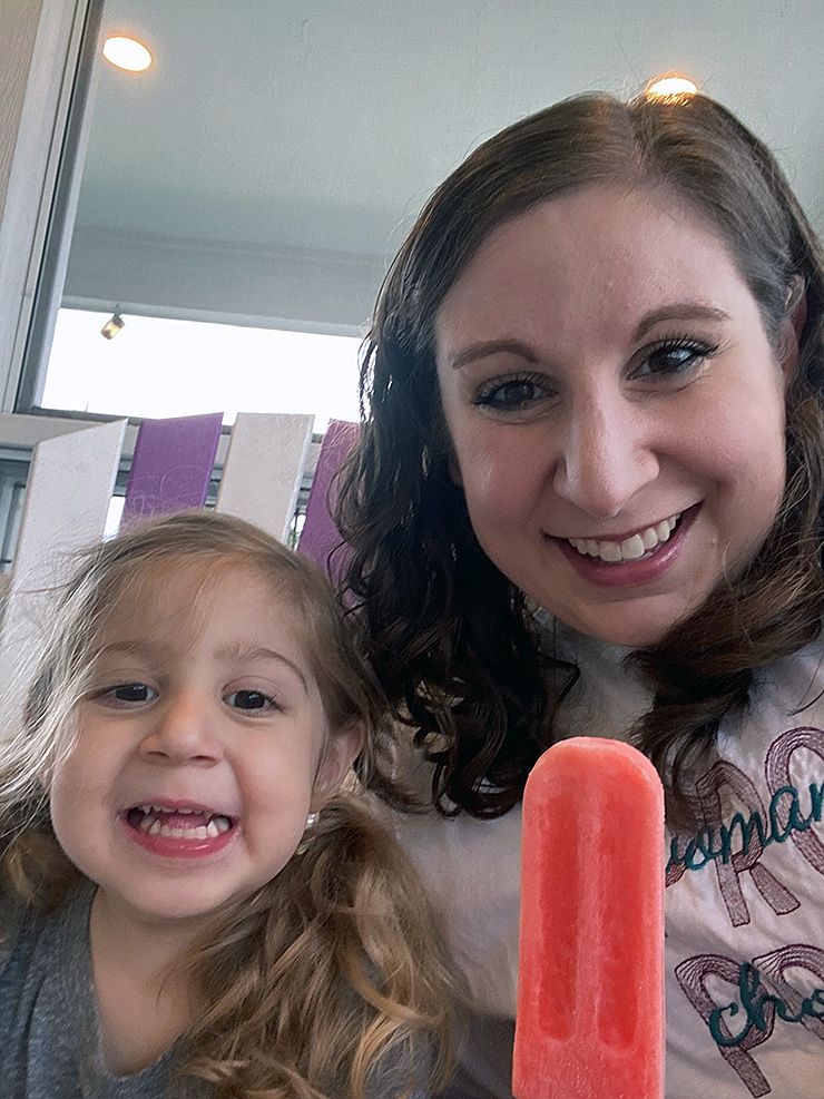 The flexibility of Elissa Nickolopoulos’ team at the Outpatient Clinic on North Roxboro Road has allowed her to balance roles as a colleague, and mom to Isabella. Photo courtesy of Elissa Nickolopoulos.