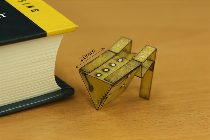 A mini robot inspired by the anatomy and jumping mechanism of a flea. Credit J. Koh
