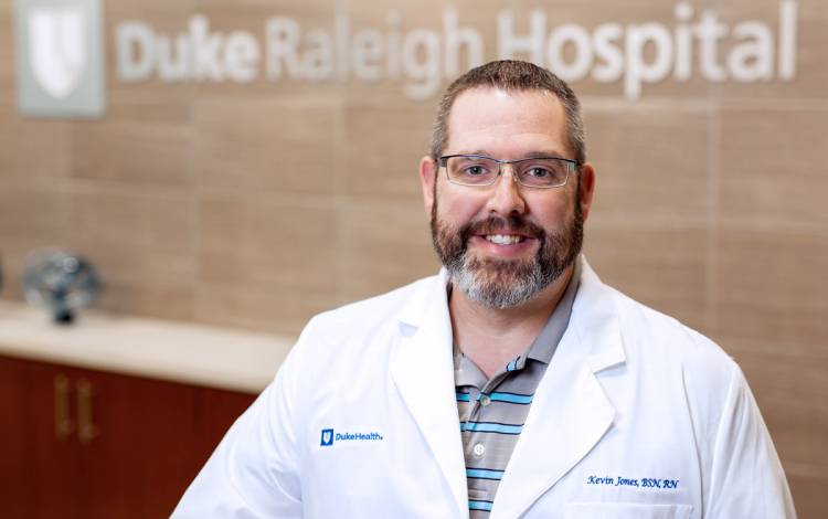 Kevin Jones, clinical nurse educator for Duke Raleigh Hospital.