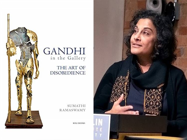 Gandhi in the Gallery book cover with author Sumathi Ramaswamy