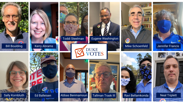 voting selfies from Duke leadership