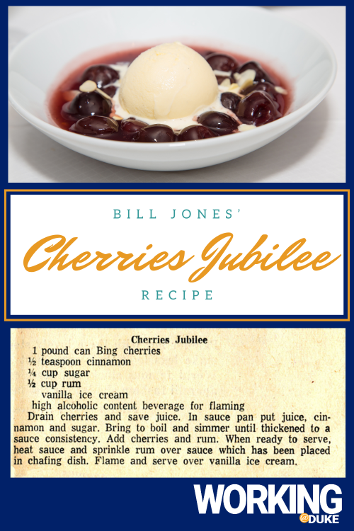 A recipe for Bill Jones' Cherries Jubilee
