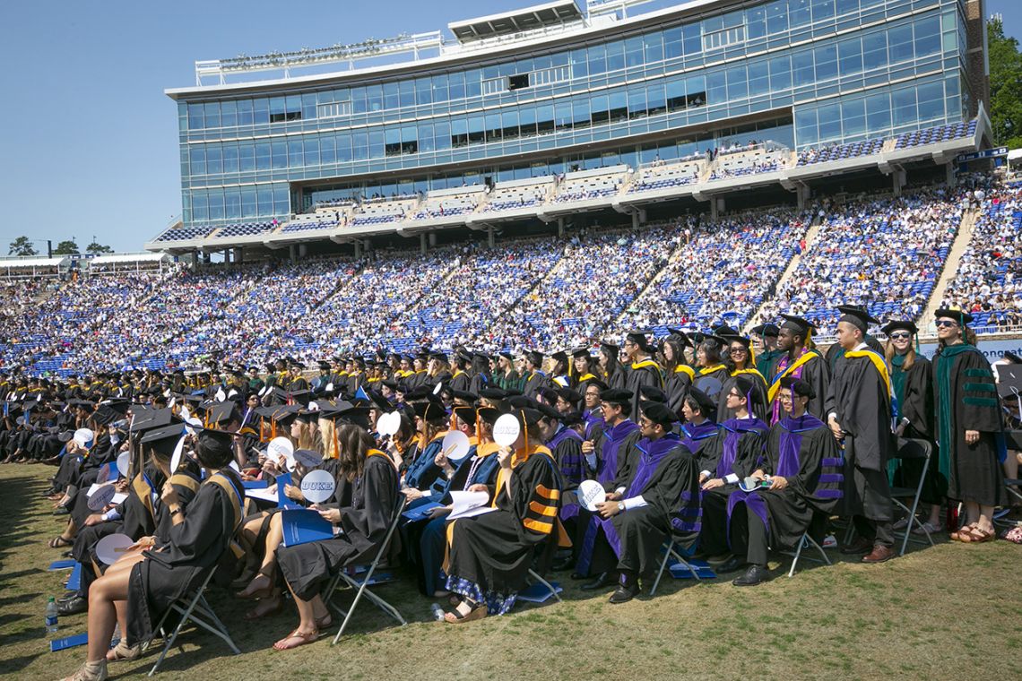 students sit during the commencement ceremony