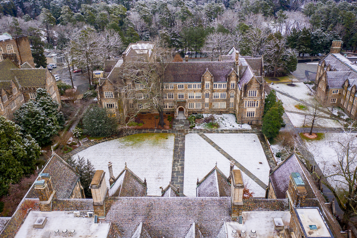 Photo of West Campus under snow cover