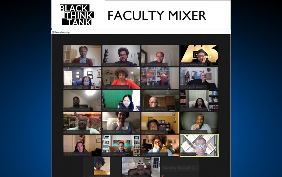 Members of the Black Think Tank meet virtually. Photo courtesy of Gustavo Silva.