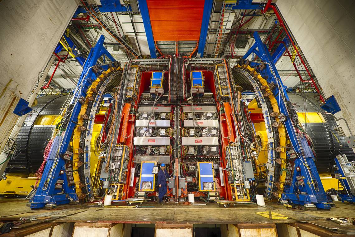 Weighing some 5,000 tons and standing three stories tall, this detector was one of the first to spot an elusive subatomic particle known as the top quark. Duke physicists are being honored this week for their role in the top quark's discovery. (Fermilab)