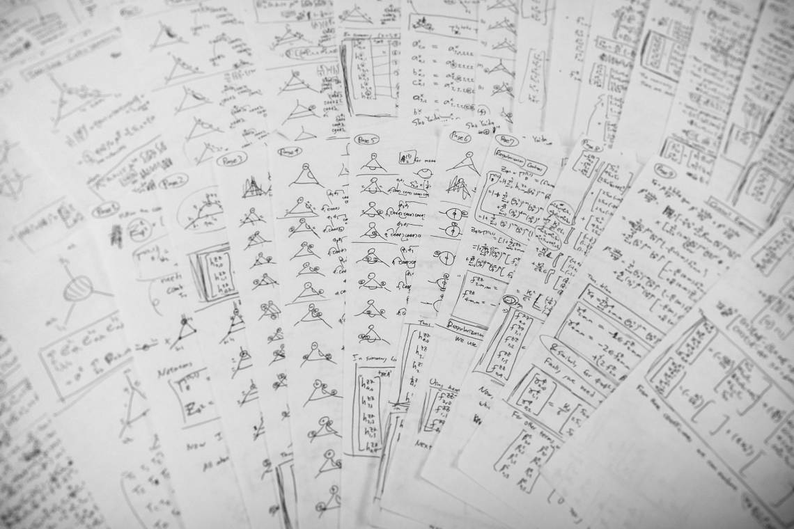 Pages of hand-written calculations