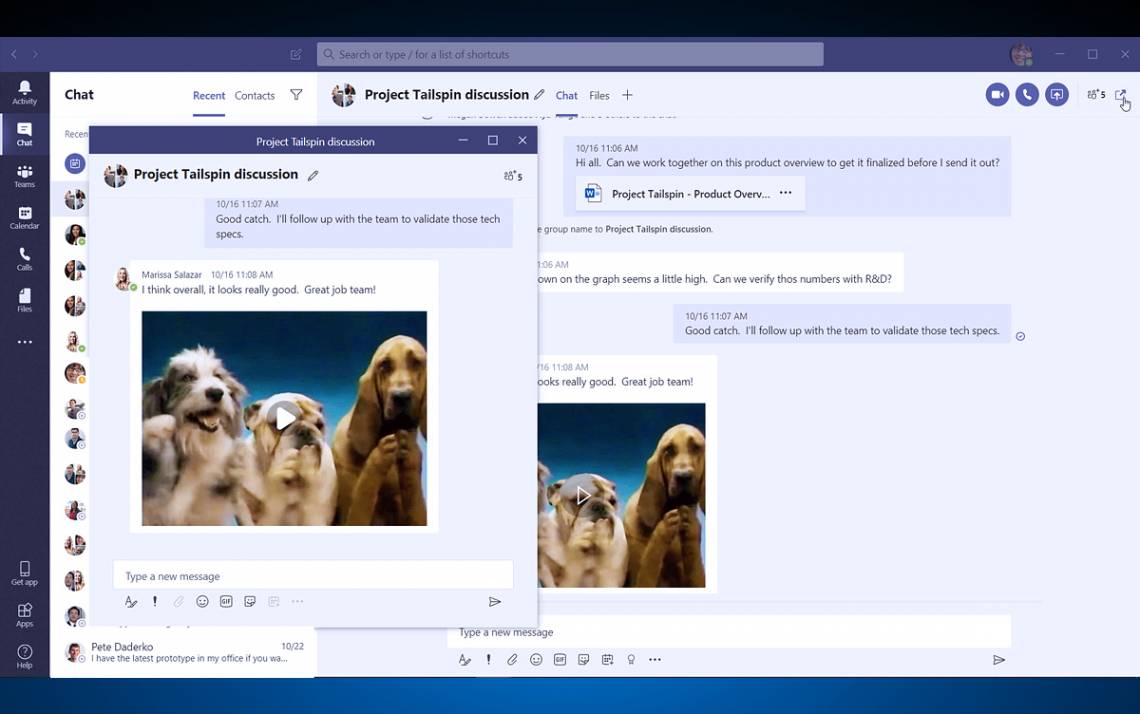 Use Microsoft Teams for quick messages, make audio and video calls, collaborate on documents and more. Photo courtesy of Microsoft Teams.