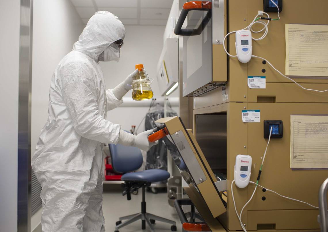 A scientist in the Duke Human Vaccine Institute (Shawn Rocco, Duke Health)