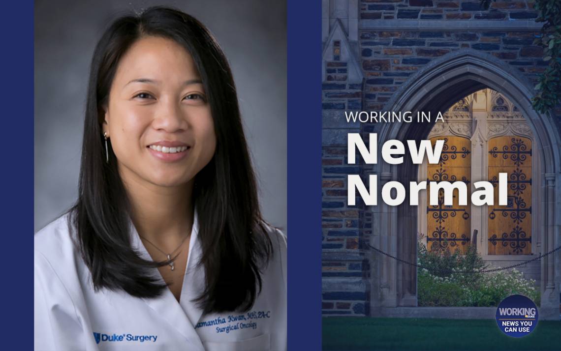 Samantha Kwan Verruto treats patients in the Duke Breast Surgery department.