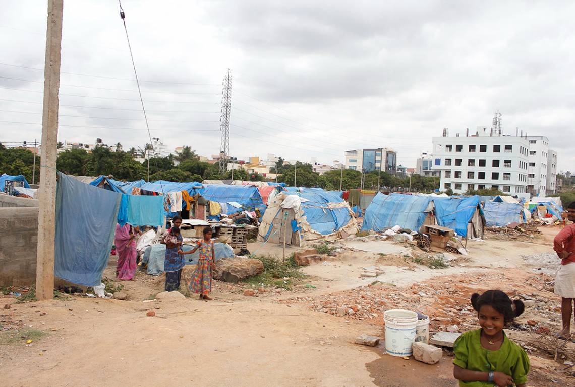 Life in a Bangalore slum: Krishna described the path to getting out of poverty as a vicious cycle of “broken ladders.” 