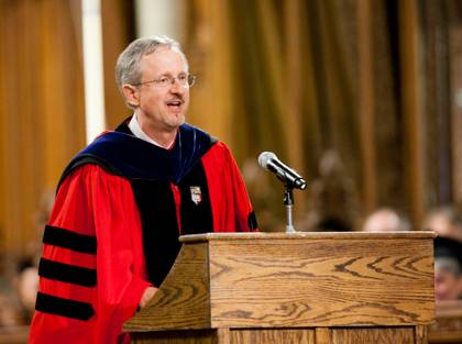 Dean Steve Nowick welcomes the Class of 2017.  Photo by Megan Morr/Duke University Photography