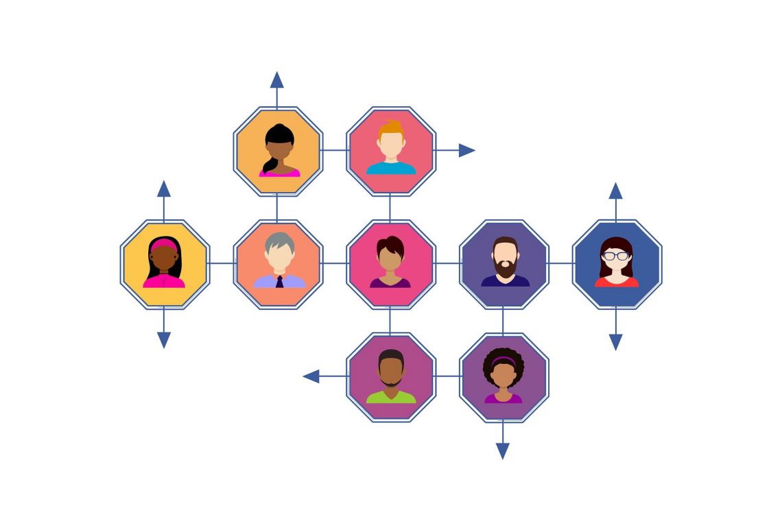 illustration of network of people